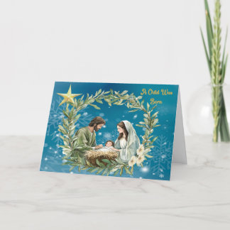 Ein Kind war eine Geborene Weihnachtskarte Dankeskarte