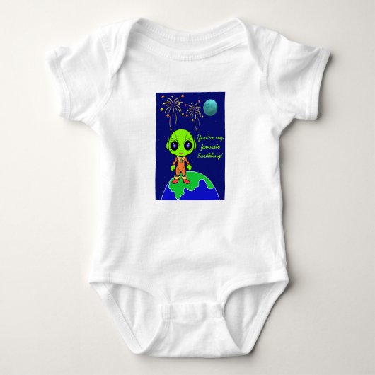 Ein Kinderstück mit Alien und Mond von Jo Images B Baby Strampler (Vorderseite)