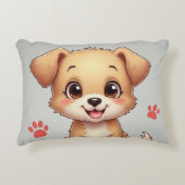 Ein Kissen mit Hund und Fußabdruck (Vorderseite)