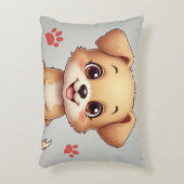 Ein Kissen mit Hund und Fußabdruck (Vorderseite(Vertikal))