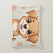 Ein Kissen mit Welpe und Fußabdruck (Vorderseite(Vertikal))