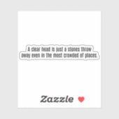 Ein klarer Kopf, kundenspezifisch geschnitten Viny Aufkleber (Blatt)