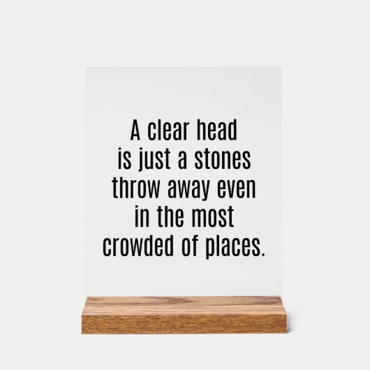 Ein klares Akryllisches Zeichen Acrylschild (Vorderseite)