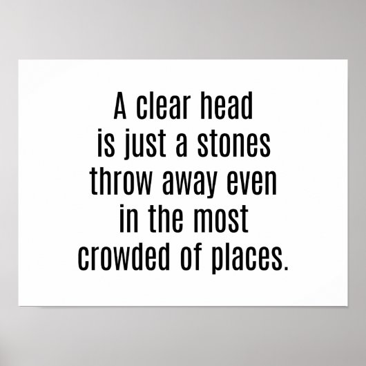 Ein klares Kopf-Poster Poster (Vorne)