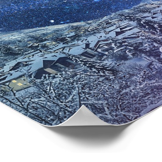 Ein klares Winternachtposter Poster (Ecke)