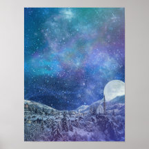 Ein klares Winternachtposter