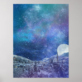 Ein klares Winternachtposter Poster