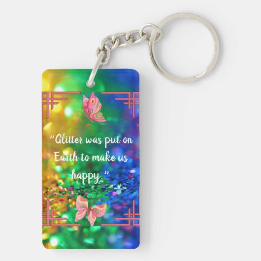 Ein klassischer Cat Funny Bling Cat Schlüsselanhän Schlüsselanhänger (Rückseite)