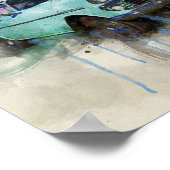 Ein klassisches altes, blass-blaues Poster (Ecke)