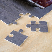 Ein klassisches altes Peugeot-Auto auf einer Straß Puzzle (Seite)