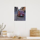 Ein klassisches altes Peugeot Auto, das auf einer Poster (Küche)