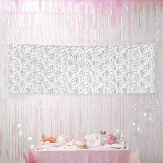 Ein klassisches Blumenmuster in Schwarz und Weiß, Banner (Party)