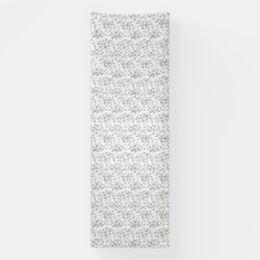 Ein klassisches Blumenmuster in Schwarz und Weiß, Banner (Vertikal)