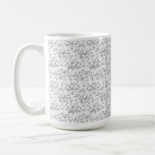 Ein klassisches Blumenmuster in Schwarz und Weiß, Kaffeetasse