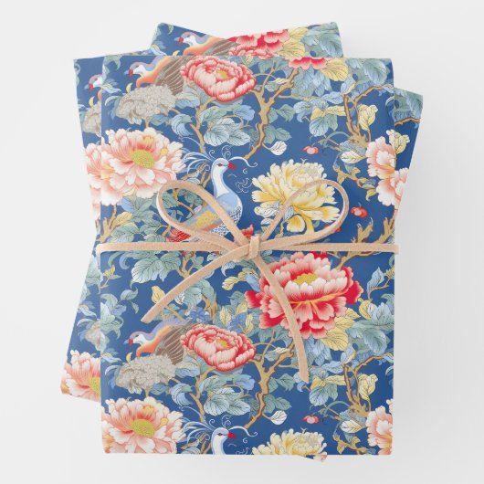 Ein klassisches Chinoserie-Design 11 Geschenkpapier Set (Beispiel)