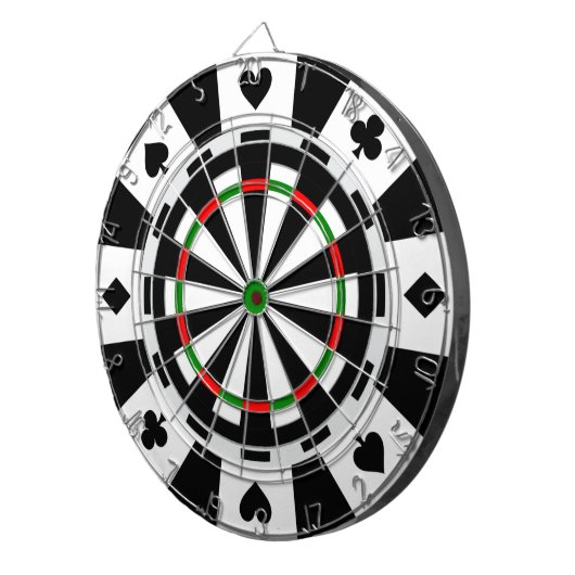 Ein klassisches Spiel der Pfeil-Poker-Chip-Art Dartscheibe (Vorderseite rechts)
