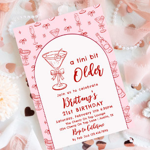 Ein klein bisschen ältere Kokette Kirsch Martini G Einladung