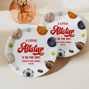 Ein kleiner Allstar ist unterwegs! Sport-Baby-Part Pappteller