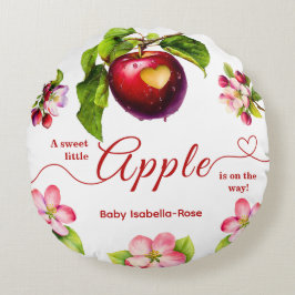 Ein kleiner Apfel ist auf dem Weg | Baby Shower zu Rundes Kissen