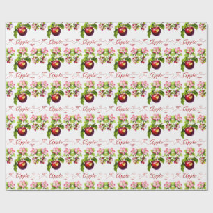 Ein kleiner Apfel ist auf dem Weg   Herbst-Baby-Pa Geschenkpapier
