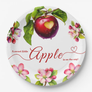 Ein kleiner Apfel ist auf dem Weg Herbst-Baby-Pa Pappteller