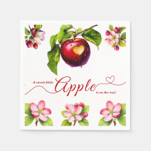 Ein kleiner Apfel ist auf dem Weg   Herbst-Baby-Pa Serviette