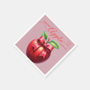Ein kleiner Apfel ist auf dem Weg Herbst-Baby-Pa Serviette