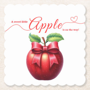 Ein kleiner Apfel ist auf dem Weg Herbst-Baby-Pa Untersetzer