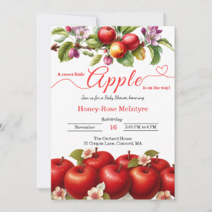 Ein kleiner Apfel ist unterwegs Herbst-Baby-Part Einladung