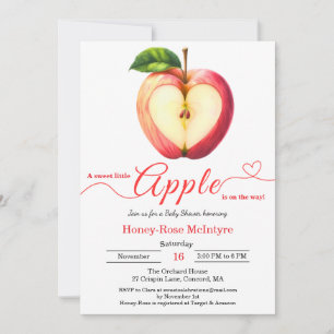 Ein kleiner Apfel ist unterwegs   Herbst-Baby-Part Einladung