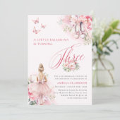 Ein kleiner Ballerina Swan Lake Dritter Geburtstag Einladung (Stehend Vorderseite)