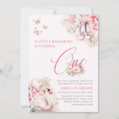 Ein kleiner Ballerina Swan Lake Einladung (Vorderseite)