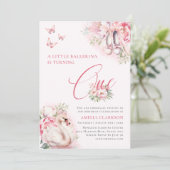 Ein kleiner Ballerina Swan Lake Einladung (Stehend Vorderseite)