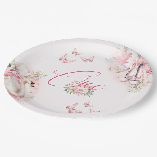 Ein kleiner Ballerina Swan Lake Pappteller (Schrägansicht)