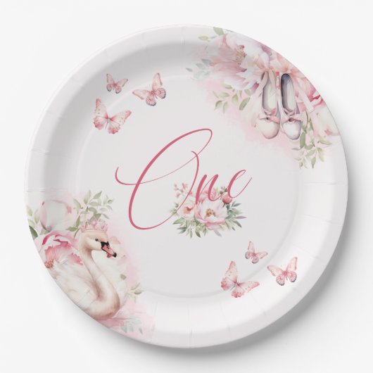 Ein kleiner Ballerina Swan Lake Pappteller (Vorderseite)