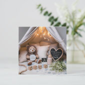 Ein kleiner Bär minimale Schwangerschaftsankündigu Feiertagskarte (Stehend Vorderseite)