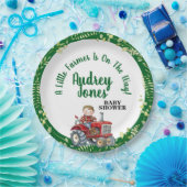 Ein kleiner Bauer ist auf dem Weg zur Babydusche Pappteller (Party)