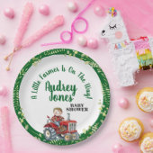 Ein kleiner Bauer ist auf dem Weg zur Babydusche Pappteller (Party)