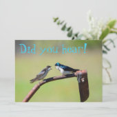 Ein kleiner Birdie sagte mir - individuelle Einlad Einladung (Stehend Vorderseite)