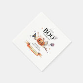 Ein kleiner Boo auf der Halloween-Kinderdusche Serviette (Ecke)