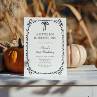 Ein kleiner Boo Black Bow Halloween 2. Geburtstag Einladung