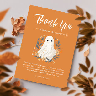 Ein kleiner Boo-Geist Halloween-Baby-Shower-Dankes Dankeskarte