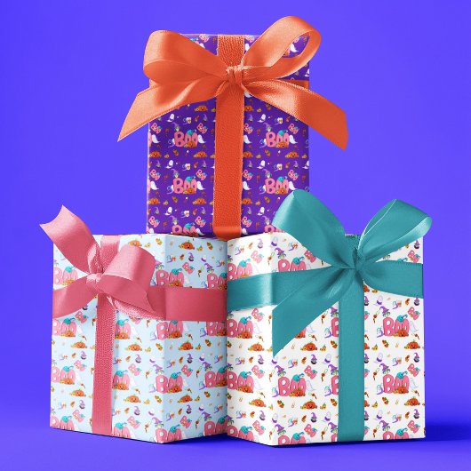 Ein kleiner Boo-Geist, Owl Halloween-Kinderdusche Geschenkpapier Set