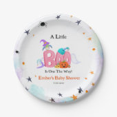 Ein kleiner Boo-Geist, Owl Halloween-Kinderdusche Pappteller (Vorderseite)