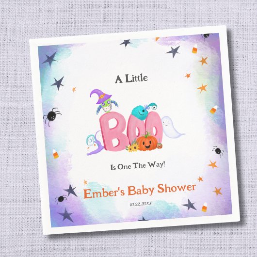 Ein kleiner Boo-Geist, Owl Halloween-Kinderdusche Serviette