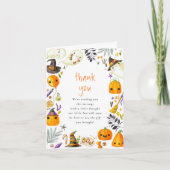 Ein kleiner Boo Ghost & Pumpkin Halloween Vielen D Dankeskarte (Vorderseite)
