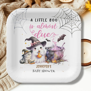 Ein kleiner Boo! Girl Pink Halloween Kinderdusche Pappteller