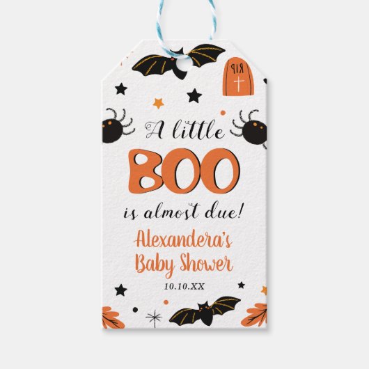 Ein kleiner Boo Halloween Baby Dusche Gefallen Geschenkanhänger (Vorderseite)