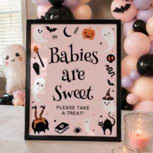 Ein kleiner Boo Halloween Baby Shower Mädchen Gesc Poster