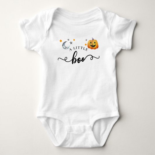 Ein kleiner Boo Halloween Pumpkin Fall Baby Strampler (Vorderseite)
